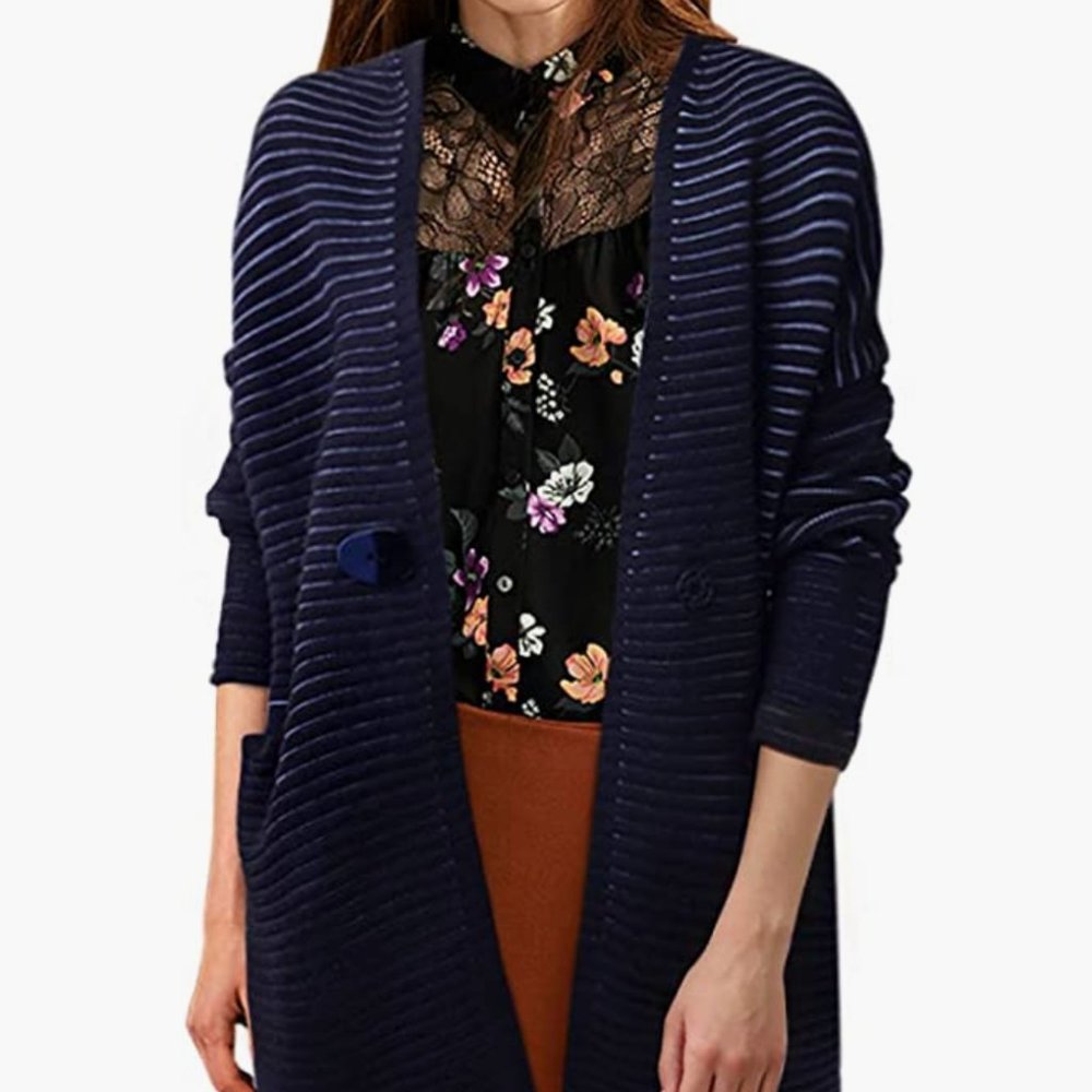 Womens Cardigans with Pockets - Striped Cardigan Sweaters Women